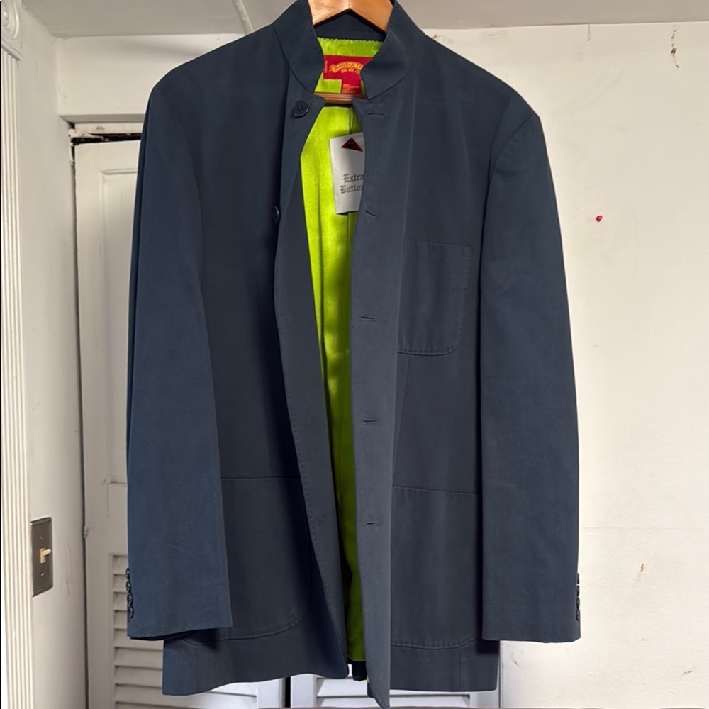 Men's Black Jacket with Neon Green Lining